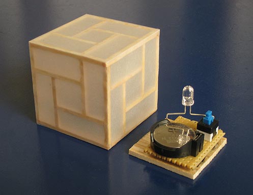 A tiny matchstick companion cube