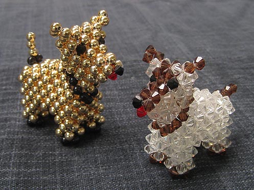 2 beaded dogs Lee-Kuo made at his grandparents