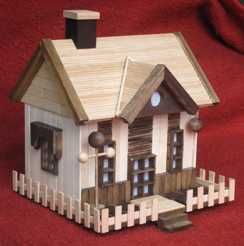 doll house made of popsicle sticks